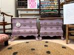 2 nachtkastjes buikkastjes ladekast roze vintage bijzettafel, Ophalen, Minder dan 45 cm, Zo goed als nieuw, Nvt