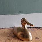 Lucky vintage messing eend / watervogel, Ophalen of Verzenden