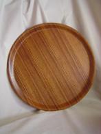 Vintage rond houten dienblad jaren 60, Ophalen of Verzenden, Gebruikt, Rond, Hout