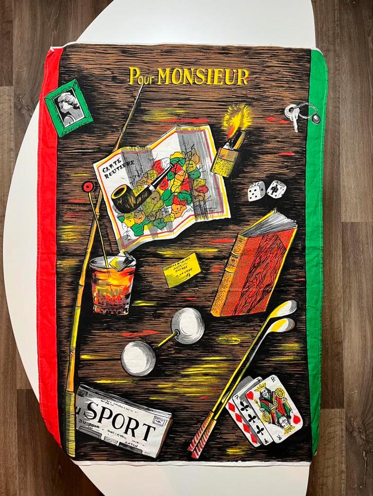 Vintage Franse Theedoek, Antiek en Kunst, Antiek | Kleden en Textiel, Ophalen of Verzenden