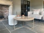 Nieuw salontafel travertin marmer beige creme 80cm, Huis en Inrichting, Ophalen, 50 tot 100 cm, Rond, Nieuw
