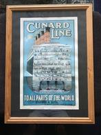 Poster Cunard Line Schip Vintage., Verzamelen, Scheepvaart, Ophalen of Verzenden, Zo goed als nieuw, Motorboot of Zeilboot, Overige typen
