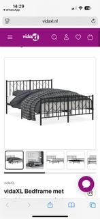 vidaXL Bedframe Metaal Zwart 140x200 cm, Zwart, 200 cm, Metaal, Nieuw