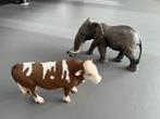 Schleich olifant en koe, Verzamelen, Speelgoed, Ophalen of Verzenden, Zo goed als nieuw