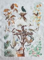 Borduurwerk, zijde, vogel, Bastin, vintage, Hobby en Vrije tijd, Borduren en Borduurmachines, Ophalen