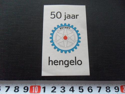 sticker 50 jaar Rotary Hengelo, Verzamelen, Stickers, Zo goed als nieuw, Bedrijf of Vereniging, Ophalen