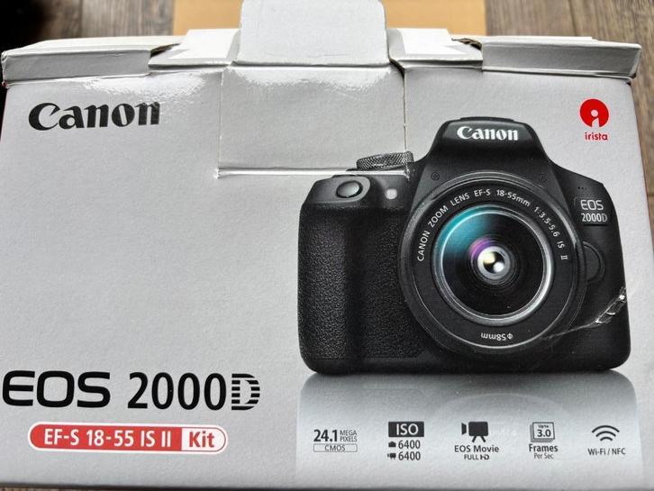Canon EOS 2000D spiegelreflexcamera met kitlens, Audio, Tv en Foto, Fotocamera's Digitaal, Zo goed als nieuw, Spiegelreflex, Canon