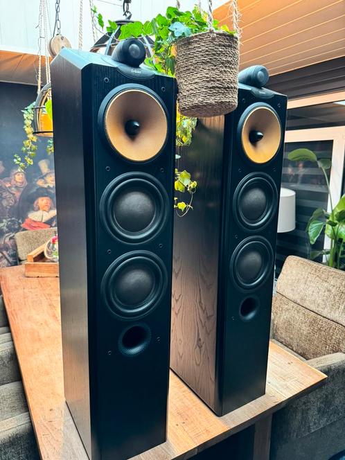Mooie B&W CDM9NT Nautilus Luidsprekers Black Ash, Audio, Tv en Foto, Luidsprekers, Zo goed als nieuw, Front, Rear of Stereo speakers