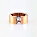Roségoudkleurige Stalen Ring met Rechthoekig Zirkonia Dames, Met kristal, 18 tot 19, Birgitta-Gracht 33, 6465 EL Kerkrade, Nederland