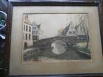 BRUGGE, Losse Ets wegens Glasbreuk Nu voordelig, Antiek en Kunst, Kunst | Etsen en Gravures, Ophalen of Verzenden