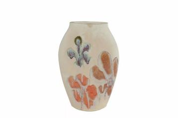 Vaas “Margje” S – Handbeschilderde Bloemen – Beige Aardewerk beschikbaar voor biedingen