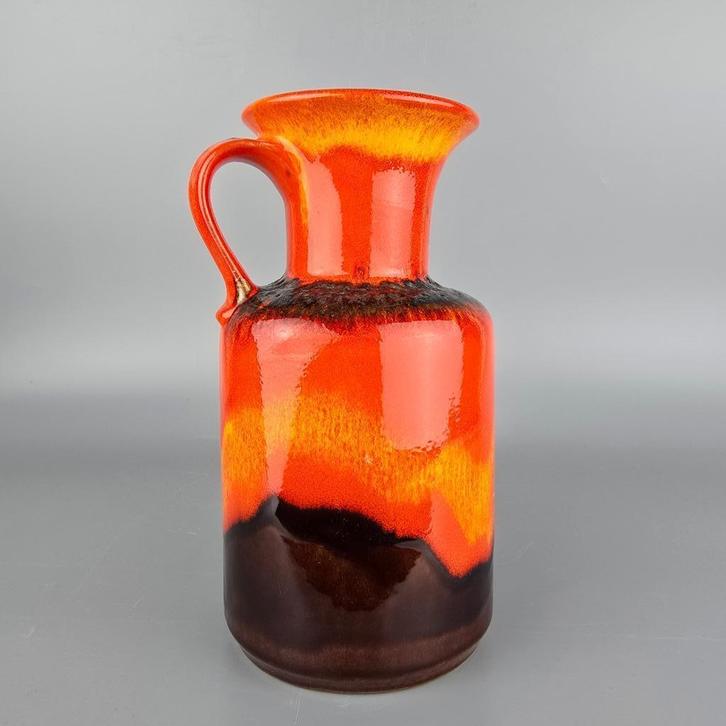 Vintage West-Duitse Fat Lava vaas. Jasba N 602 12 25. oranje, Antiek en Kunst, Antiek | Vazen, Ophalen of Verzenden