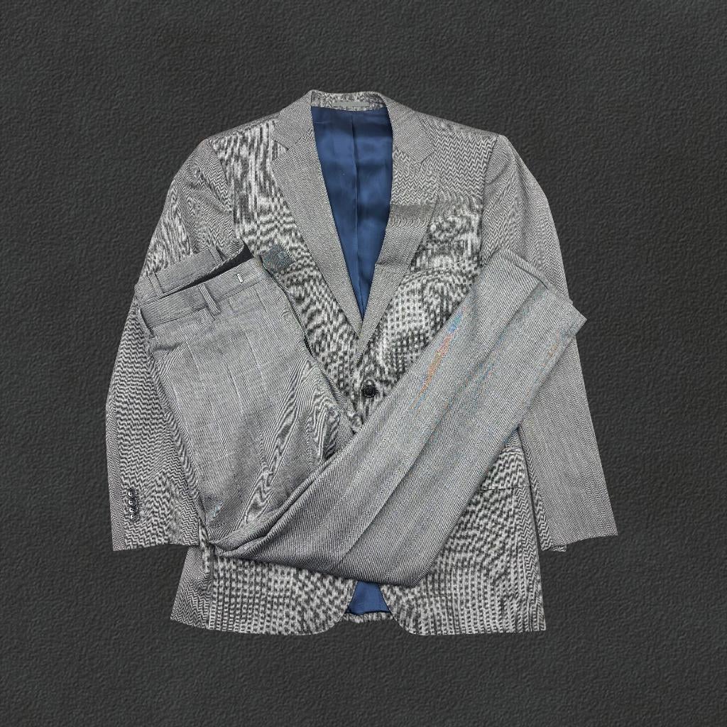 (1052) Grijs Suitsupply pak - Herenblazer 46 - Zeer goed, Ophalen of Verzenden, Zo goed als nieuw, Grijs, Maat 46 (S) of kleiner