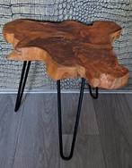 Teak houten bijzettafel b 56,5 cm x h 45 cm, Huis en Inrichting, Tafels | Bijzettafels, 55 tot 75 cm, Zo goed als nieuw, Overige vormen