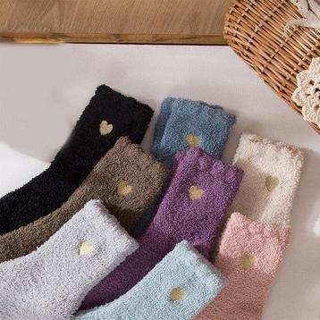 5 paren Sokken met Hartjesmotief fleece sokken dames kerst beschikbaar voor biedingen