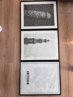 Wijck Amsterdam Prints - Set van 3 40cm x 50 cm, Ophalen, Oorspronkelijke maker, Minder dan 50 cm, Print