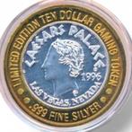 Las Vegas 10 Dollar Gaming Token Zilver Ceasars Palace 1996, Postzegels en Munten, Ophalen of Verzenden, Zilver, Buitenland