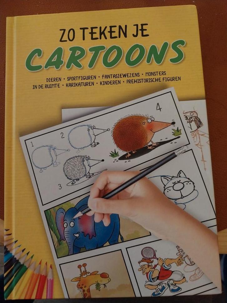 Zo Teken Je Cartoons - Leer Tekenen!, Boeken, Hobby en Vrije tijd, Zo goed als nieuw, Tekenen en Schilderen, Geschikt voor kinderen