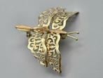 Gouden vintage broche gemaakt als een Libelle. 2025/537., Ophalen of Verzenden, Goud, Broche