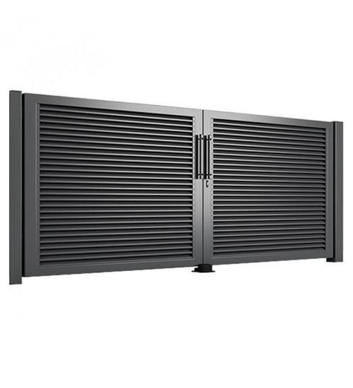 Uit voorraad leverbaar: Moderne poort 400x180cm compleet, Tuin en Terras, Tuinhekken en Hekwerk, Nieuw, Tuinhek, IJzer, Met poort
