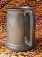 Mooie antieke beker uit Engeland met glazen bodem 12 cm., Antiek en Kunst, Antiek | Tin, Ophalen of Verzenden