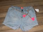 Korte Broek spijkerbroek 170 blauw roze short, Nieuw, Meisje, Broek, Verzenden