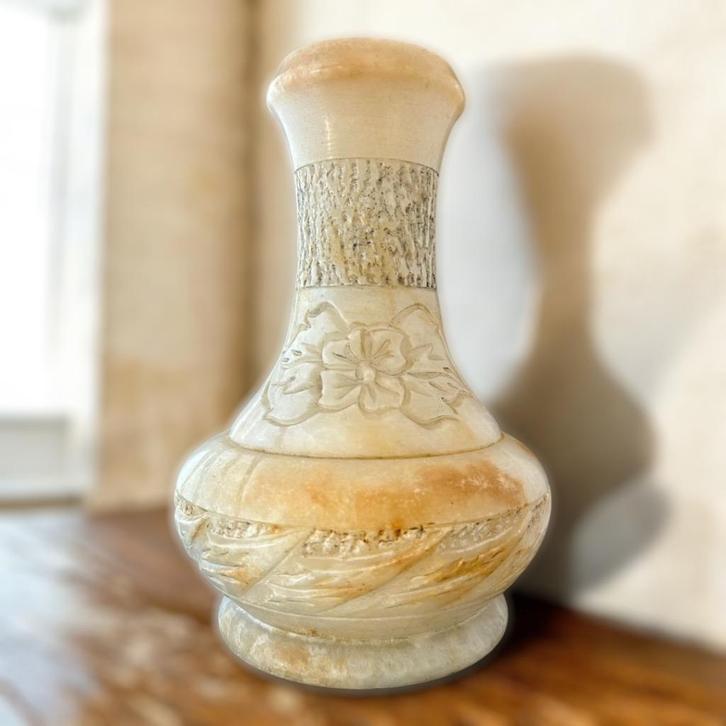 Vintage albasten vaas, Antiek en Kunst, Antiek | Vazen, Ophalen of Verzenden