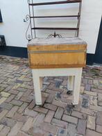 Vintage Slagers hakblok uit slagerij, Huis en Inrichting, Ophalen, Minder dan 50 cm, Gebruikt, Beige