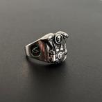 Biker motorcycle ring, Ophalen of Verzenden, Zo goed als nieuw, 20 of groter, Zilver