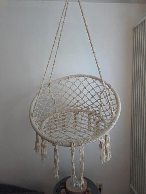 Hangstoel creme wit touw, Huis en Inrichting, Stoelen, Zo goed als nieuw, Eén, Overige materialen, Ophalen of Verzenden
