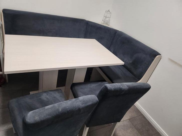 Hoekbank eettafel set met stoelen, Huis en Inrichting, Complete eetkamers, Zo goed als nieuw, Minder dan 4 stoelen, Ophalen of Verzenden