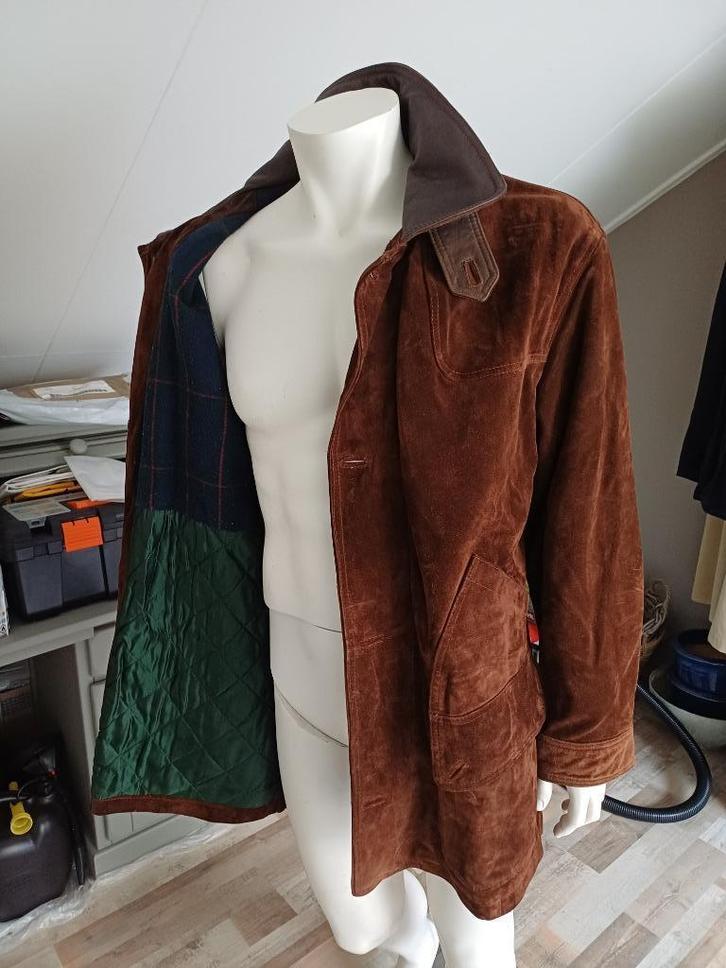 Suede herenjas, Kleding | Heren, Jassen | Winter, Gedragen, Maat 56/58 (XL), Bruin, Verzenden