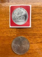 Zilveren  fl.50,- Gulden munt 200 jaar diplomatieke betrekki, Koningin Beatrix, Zilver, Ophalen of Verzenden, Losse munt