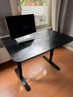 IKEA BEKANT bureau zit/sta 120x80 zwart gebeitst essenfineer, Ophalen, Elektrisch, Gebruikt, Stabureau