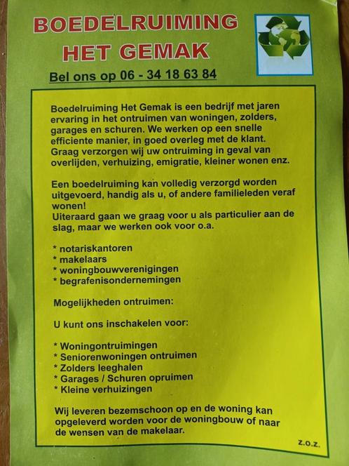 Boedelruiming,tuin,garages, kelderbox leeg ruimen, verhuizen, Diensten en Vakmensen, Verhuizers en Opslag, Bedrijfsverhuizingen