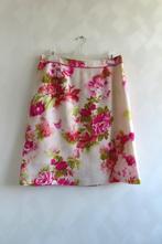Rok Wit met Roze Bloemen La Ligna mt 44 (4826), Kleding | Dames, Rokken, Wit, Maat 42/44 (L), Ophalen of Verzenden, Zo goed als nieuw
