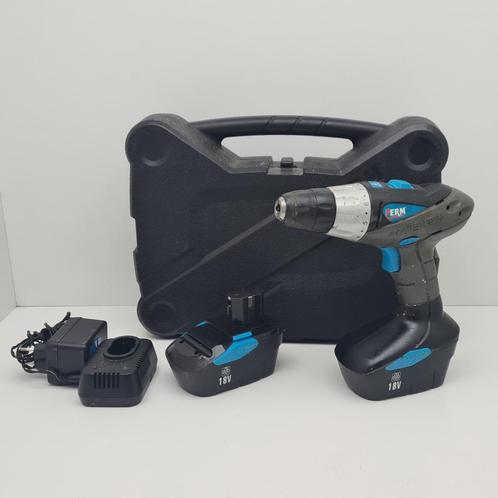 Ferm Accuboor 18v 2x Accu in Koffer, Doe-het-zelf en Verbouw, Gereedschap | Boormachines, Zo goed als nieuw