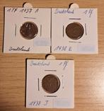 Setje 1 Reichspfennigen uit het Duitse Rijk, Ophalen of Verzenden, Duitsland, Setje