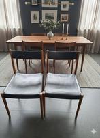 Vintage LUBKE eetkamerstoelen, mid-century design, Huis en Inrichting, Stoelen, Gebruikt, Zwart, Hout, Ophalen of Verzenden