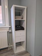 Staande witte kast lades en open vakken., Huis en Inrichting, Kasten | Boekenkasten, Ophalen, Minder dan 50 cm, 100 tot 150 cm