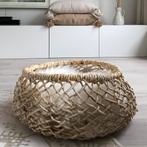 Grote mand bananenblad naturel geweven opbergmand decoratie, Ophalen of Verzenden, Nieuw, Rond, Riet