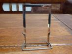 Art deco fotohouder, metaal en glas