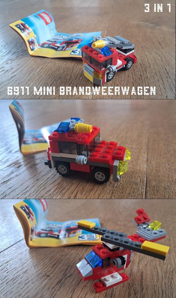 Lego Creator 3-in-1 Mini brandweerwagen (6911), Kinderen en Baby's, Speelgoed | Duplo en Lego, Zo goed als nieuw, Ophalen