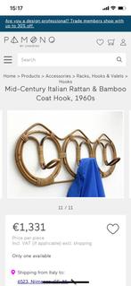 Rotan kapstok, vintage, Ophalen of Verzenden, Hout, Wandkapstok, Minder dan 100 cm