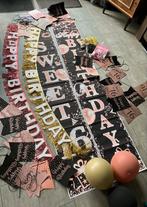 Versiering sweet sixteen, banners, slingers en ballonnen, Ophalen of Verzenden, Zo goed als nieuw, Versiering, Verjaardag