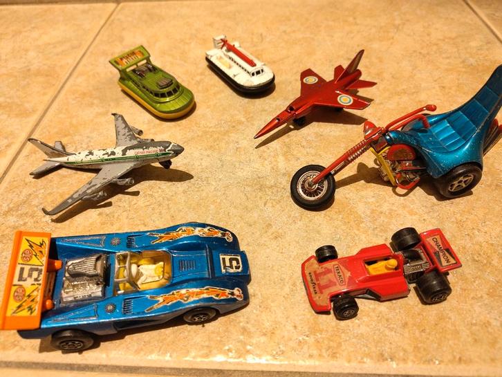 Matchbox Jaren 70 Voertuigen - Racewagens, Jets, Hovercrafts, Hobby en Vrije tijd, Modelbouw | Auto's en Voertuigen, Gebruikt