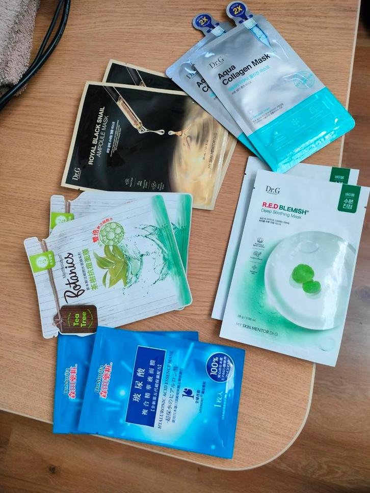 Koreaanse Skincare Maskers - 10 stuks, Sieraden, Tassen en Uiterlijk, Uiterlijk | Gezichtsverzorging, Nieuw, Verzorging, Gehele gezicht