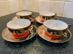 4 Japanse theekopjes met schotels, Huis en Inrichting, Keuken | Servies, Gebruikt, Ophalen of Verzenden, Overige stijlen, Kop(pen) en/of Schotel(s)