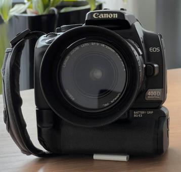 Canon 400D plus BG-E3 en Draagtas