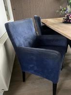 4 eetkamerstoelen, Huis en Inrichting, Stoelen, Ophalen, Hout, Gebruikt, Blauw